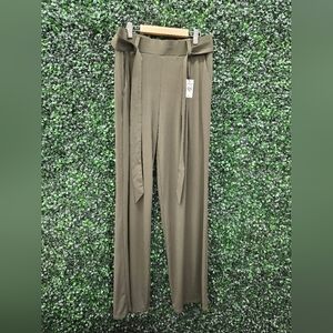 Express Mid Rise Wide Leg Dress Pants - Size Medium - Olive Green